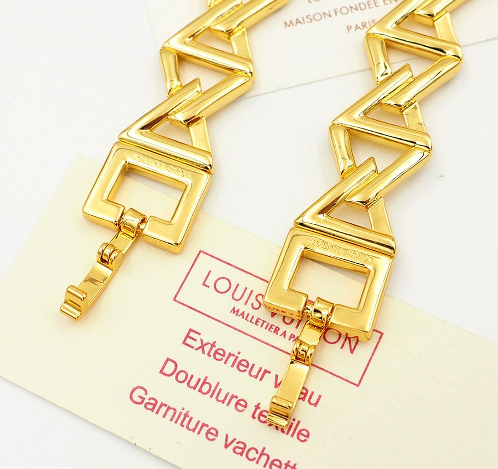 18K Louis Volt Curb Chain Large Bracelet