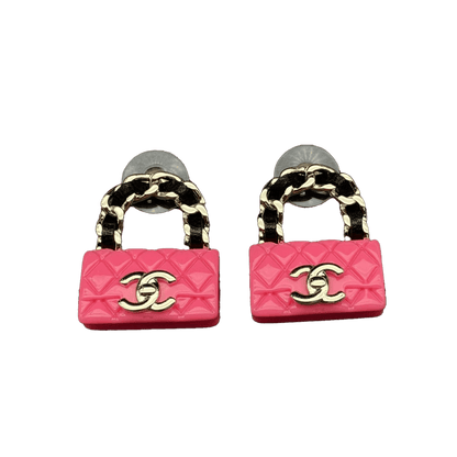18K Classic Pink CC Bag Earrings