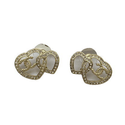 18K CC Heart Diamonds Earrings