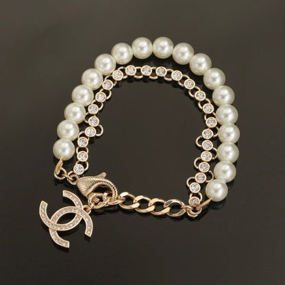 18K Pearls CC Chain Bracelet