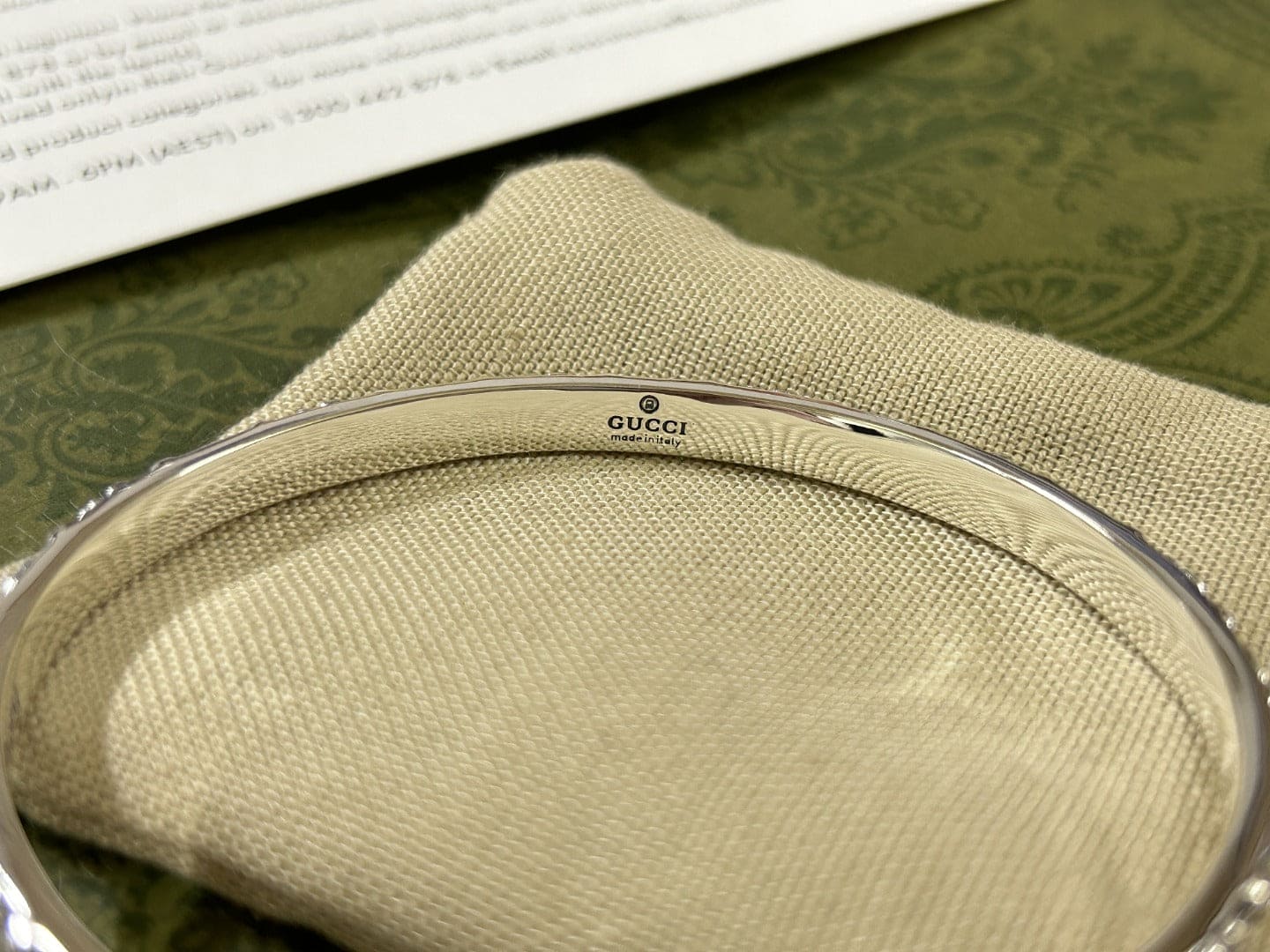 GG Interlocking G Cuff With Flowers Bracelet