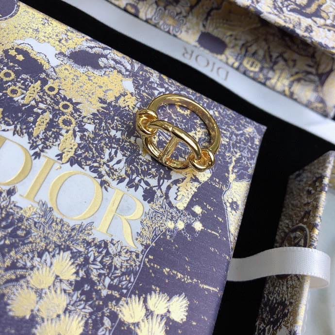 18K CD Navy Logo Bangle Open Cuff Bracelet