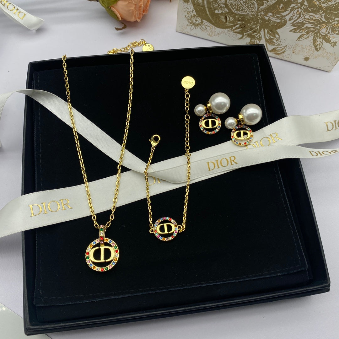 18K Petit CD Multicolor Crystals Bracelet