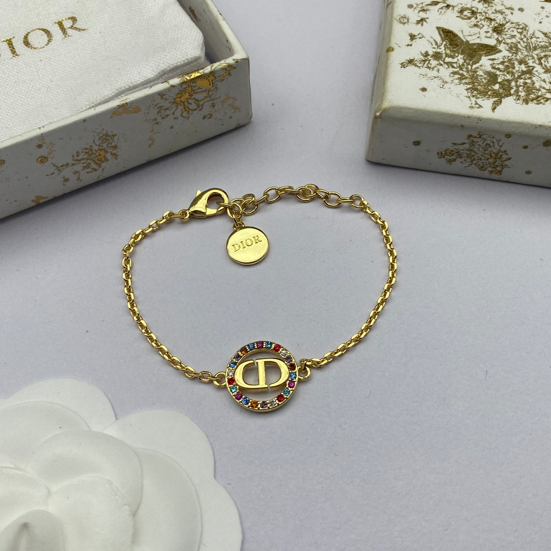 18K Petit CD Multicolor Crystals Bracelet