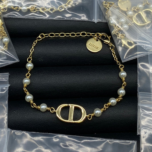 18K Petit CD Pearls Bracelet