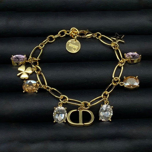 18K CD Vintage Crystals Bracelet