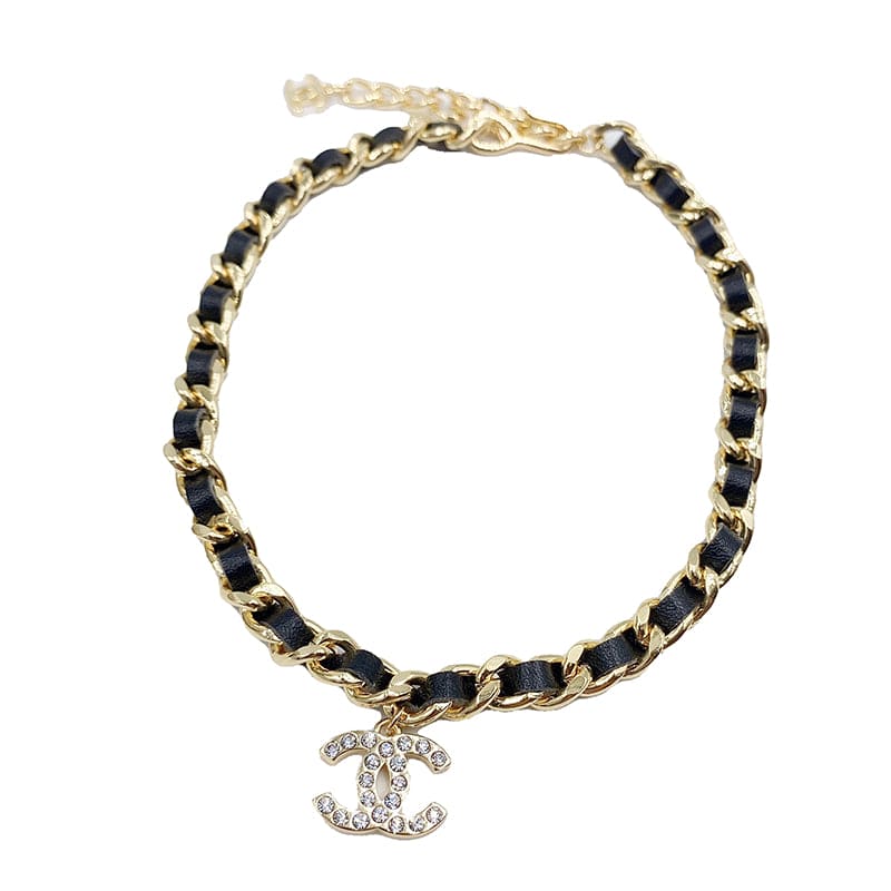 18K CC 1995 Rhinestone Necklace