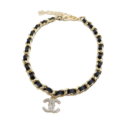 18K CC 1995 Rhinestone Necklace