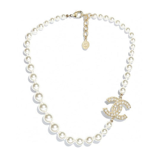 18K CC 100TH ANNIVERSARY Pearl Chain Necklace