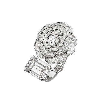 18K CC Diamond Camelia Ring