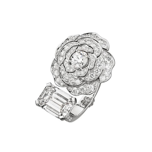 18K CC Diamond Camelia Ring