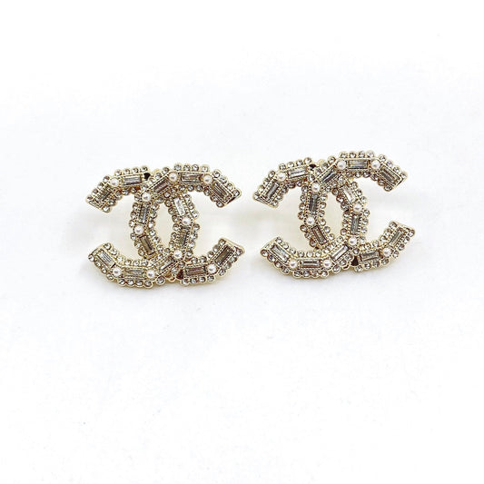 18K CC Push Back Earrings