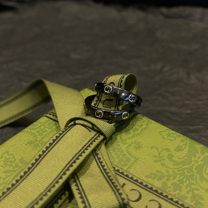 18K GG Icon Black Corundum Ring