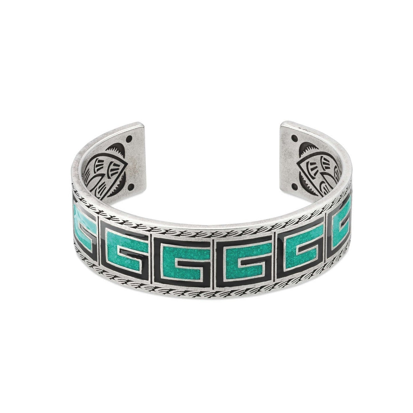 Double G Cube Green Wide Bracelet