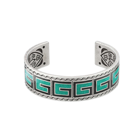 Double G Cube Green Wide Bracelet