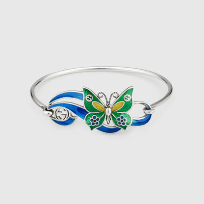 Double G Interlocking G & Butterfly Bracelet