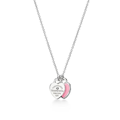 Pink Double Heart Necklaces