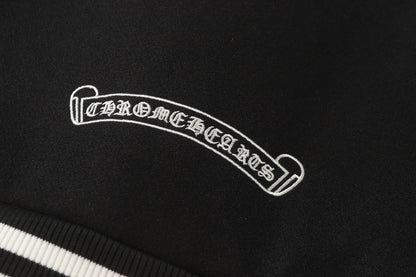 Chrome-Hearts Black White Street Style Baseball Coat 002