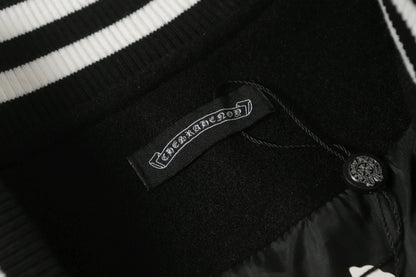 Chrome-Hearts Black White Street Style Baseball Coat 002