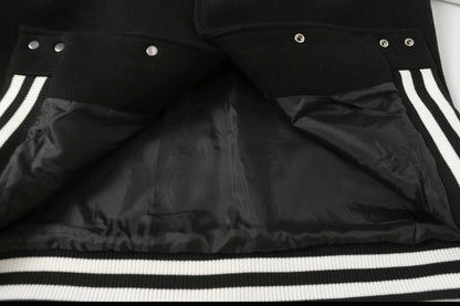 Chrome-Hearts Black White Street Style Baseball Coat 002