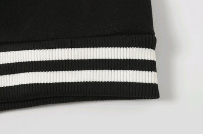 Chrome-Hearts Black White Street Style Baseball Coat 002