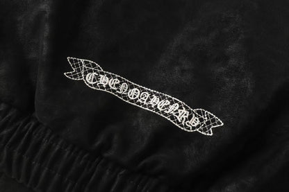 Chrome-Hearts Horseshoe Cross Jacket - Black Street Embroidered Coat 8800