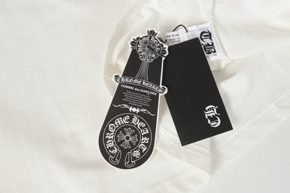 Chrome Hearts Logo Flag Long Sleeve Tee   Black White Gothic Street T-Shirt K2126
