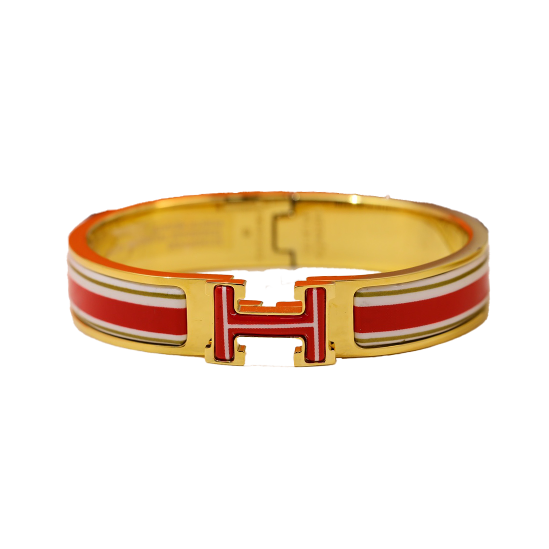 18K Clic H Red & White Bracelet