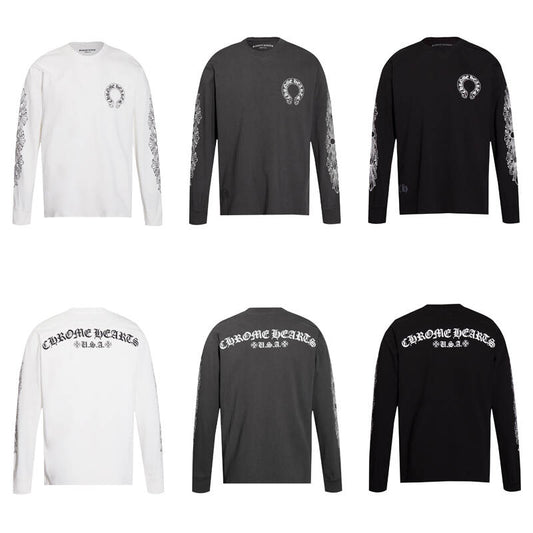 CHROME-HEARTS Men's Long-Sleeve T-shirt Sweatshirt K8005