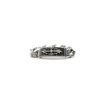 Chrome-Hearts Silver Cross Link Cuban Bracelet