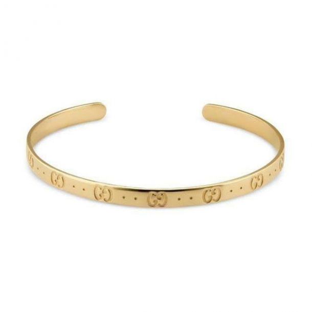18K Double G Icon Open Cuff Bracelet