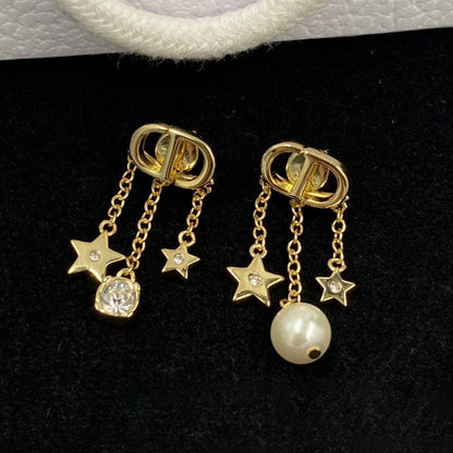 18K CD Tribales Star Pearl Earrings