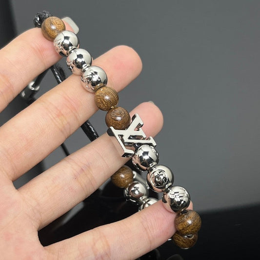 18K Louis Surfin' Brown Beads Bracelet