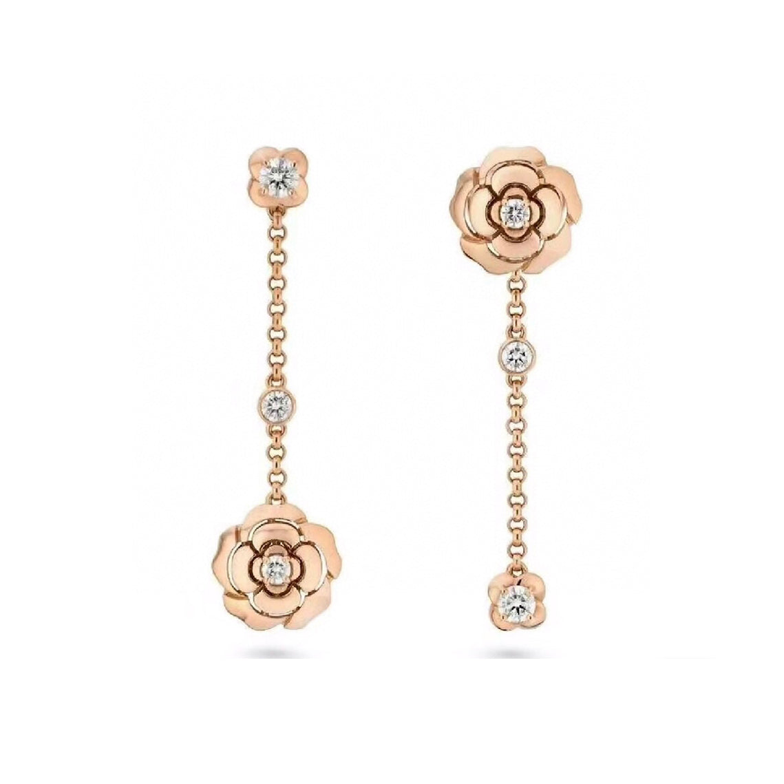 18K CC Camellia Earrings