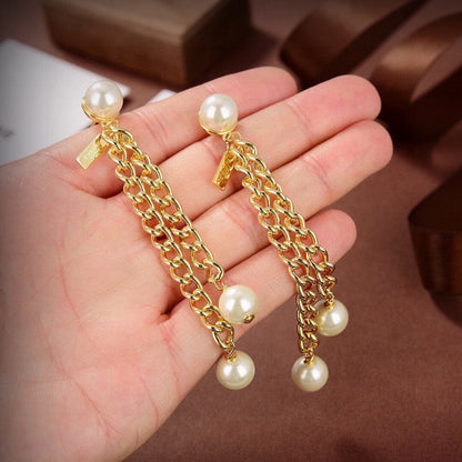 18K CE Coeur Long Earrings