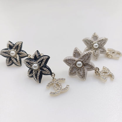 18K CC Camellia Pendant Earrings