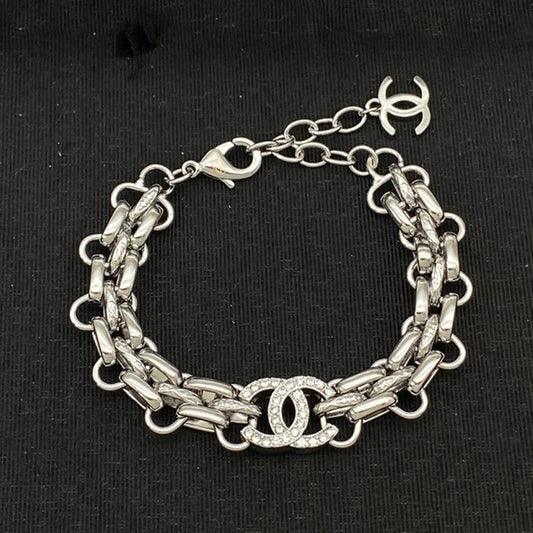18K CC Diamond Logo Chain Bracelet