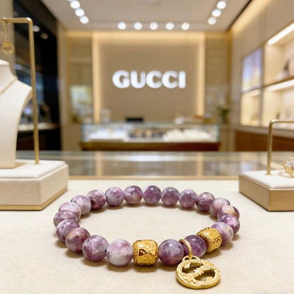 18K GG Anger Forest Violet Bead Chain Bracelet