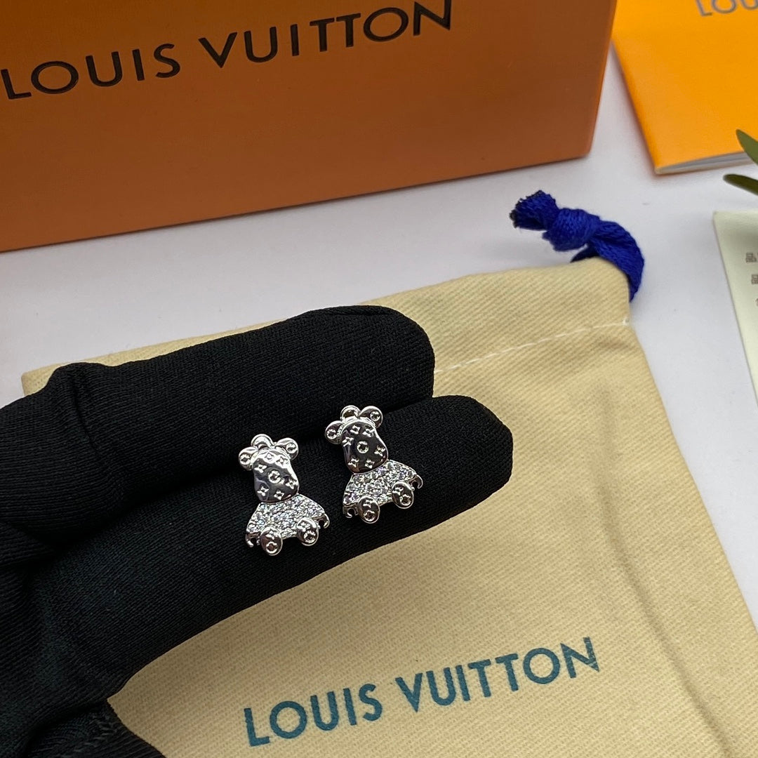 18K Louis Bear Earrings