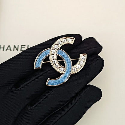 18K CC Blue & White Gold Diamond Brooch
