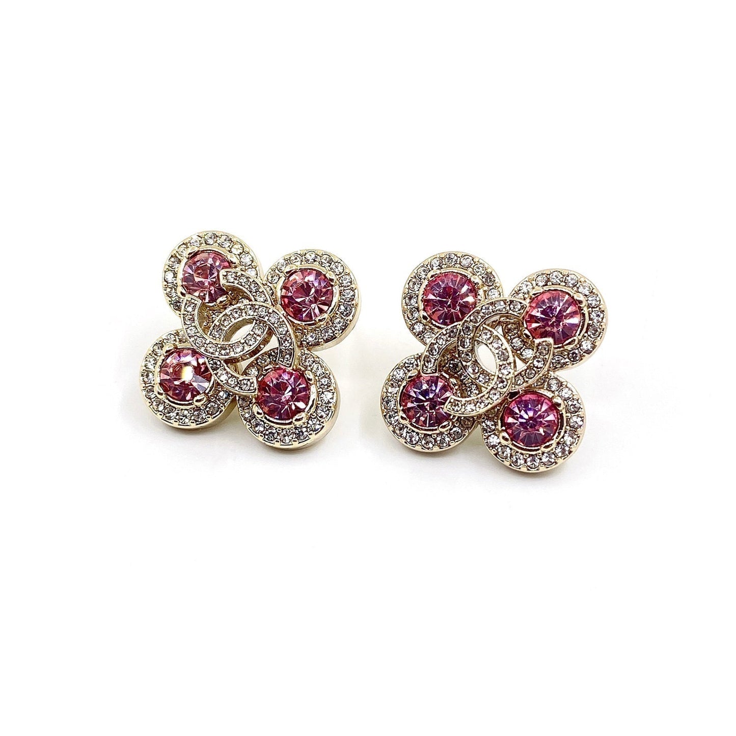 18K CC Pink Diamonds Earrings
