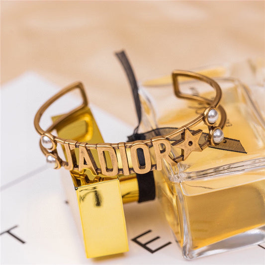 18K CD J¡¯adior Pearls Open Cuff Bracelet