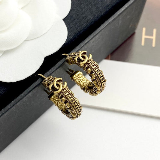 18K CC 24C Vintage Gold Earrings