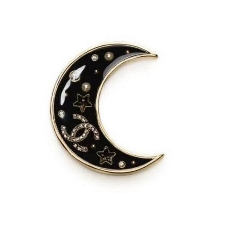 18K CC 25K Black Moon Brooch