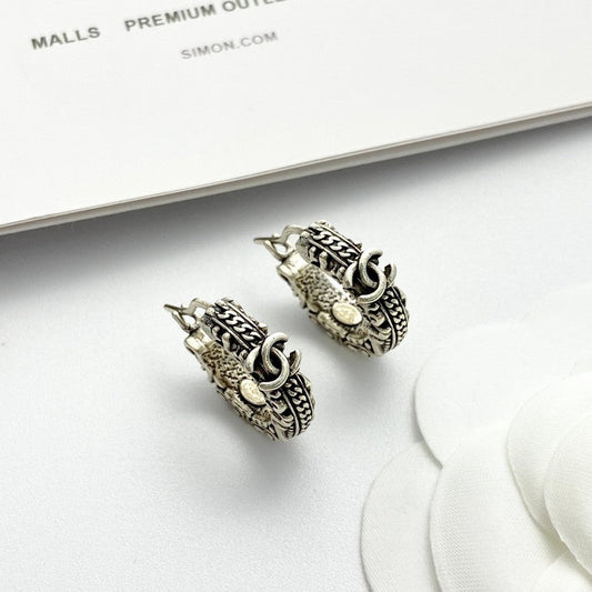 18K CC 24C Vintage Gold Earrings