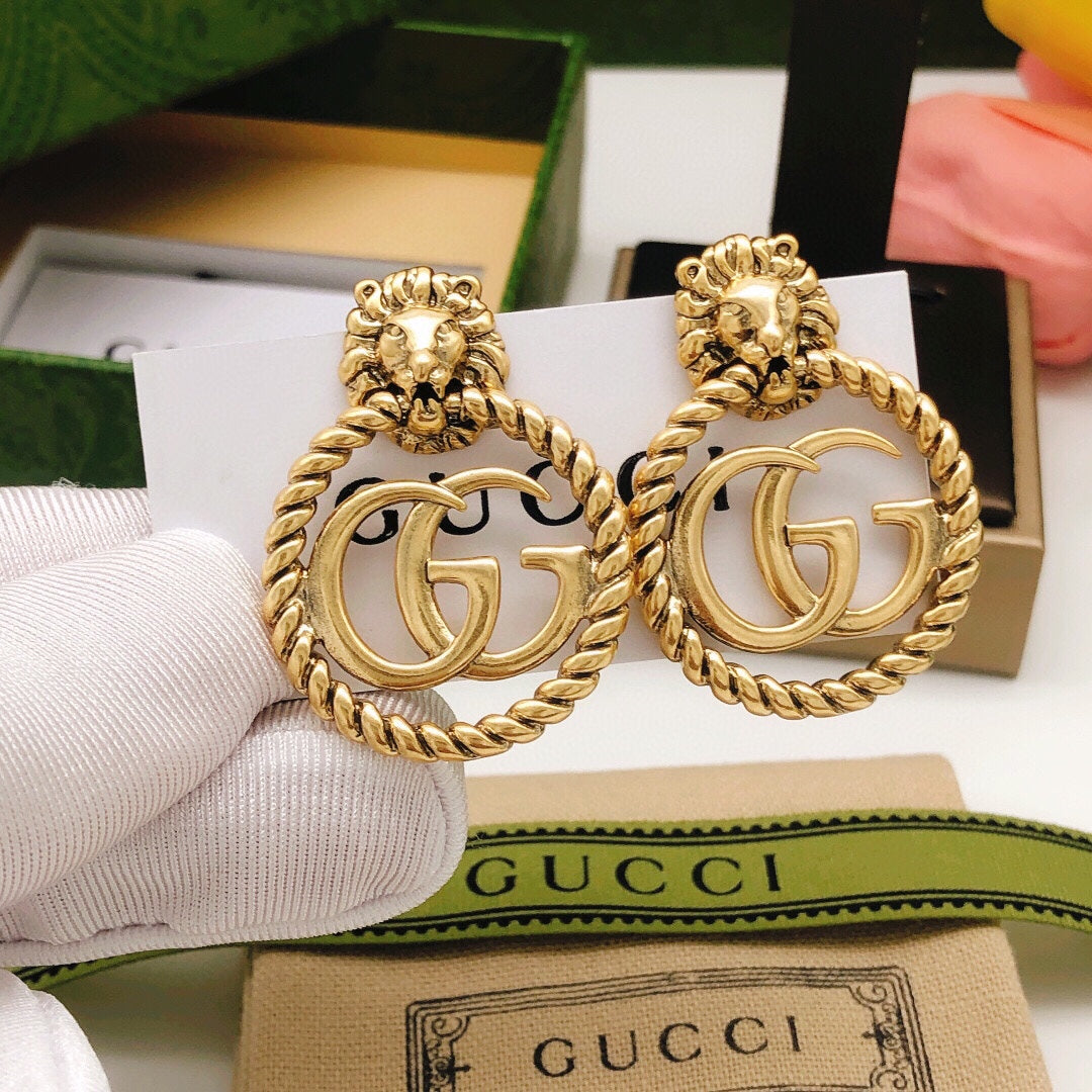 18K Double G Pendant Earrings