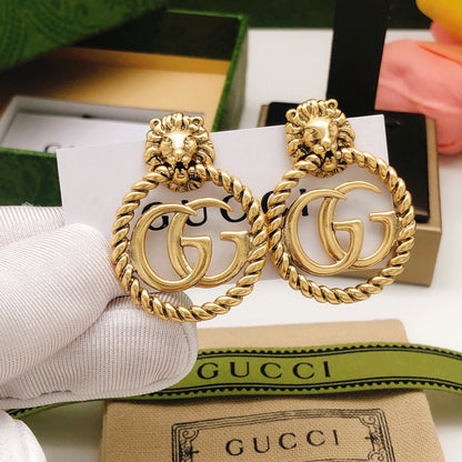 18K Double G Pendant Earrings