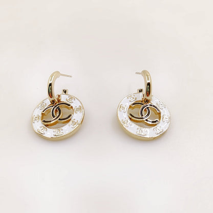 18K CC Circle Earrings