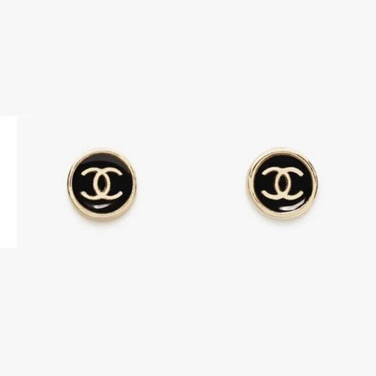 18K CC 25K Black Gold Earrings