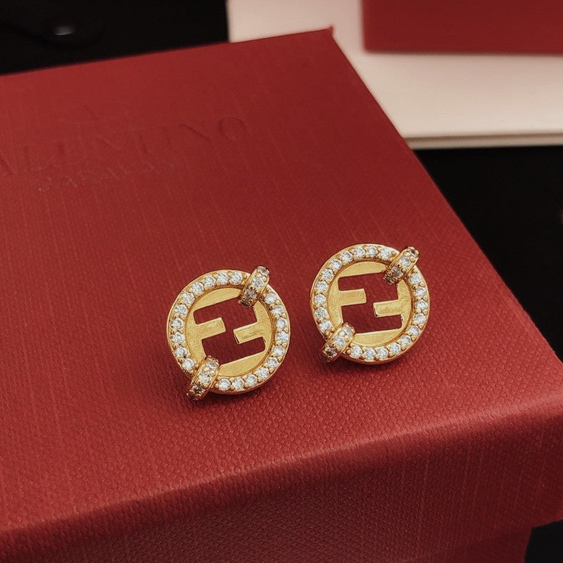 18K F Diamond Gold Earrings